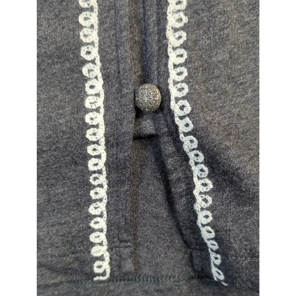 J. Jill NWT Embroidered Button Front Top Long Sleeve Size L Boho - Picture 7 of 10